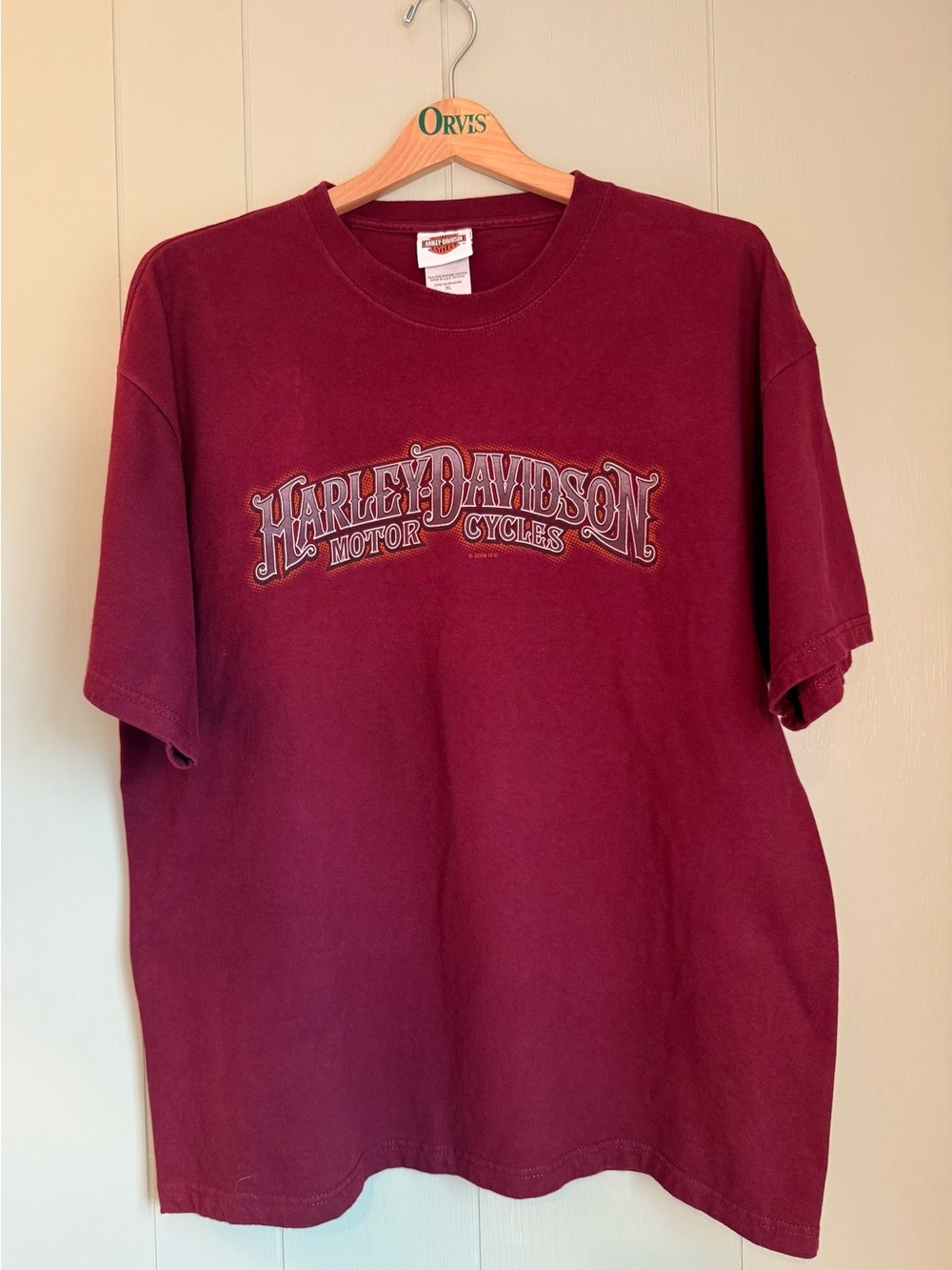 Harley-Davidson Tee Lynchburg Virginia Graphic Short Sleeve XL Burgundy USA 2009 - Picture 2 of 15